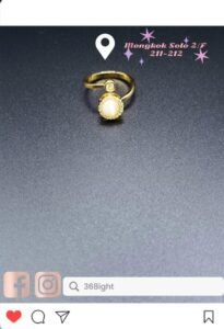 貓眼石鋯鑽旋轉戒指
