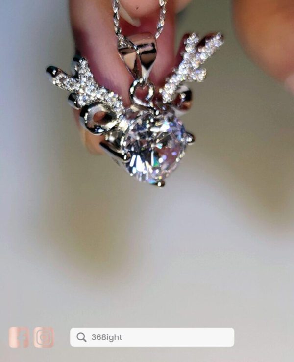 s925銀小鹿閃鑽頸鏈項鏈Necklace - Image 2