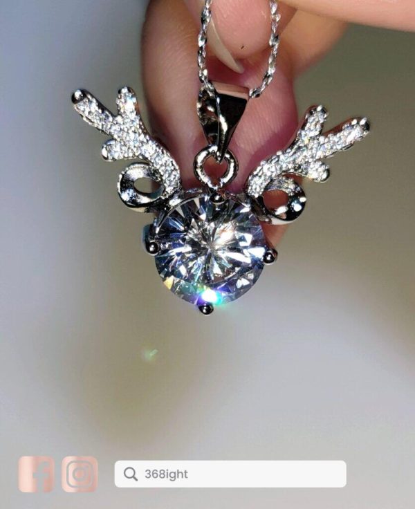 s925銀小鹿閃鑽頸鏈項鏈Necklace - Image 3