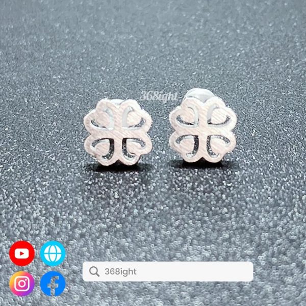 s925古風吉祥四葉草耳環 - Image 6