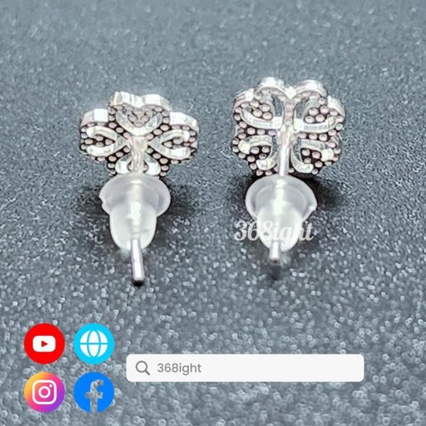 s925古風吉祥四葉草耳環 - Image 4