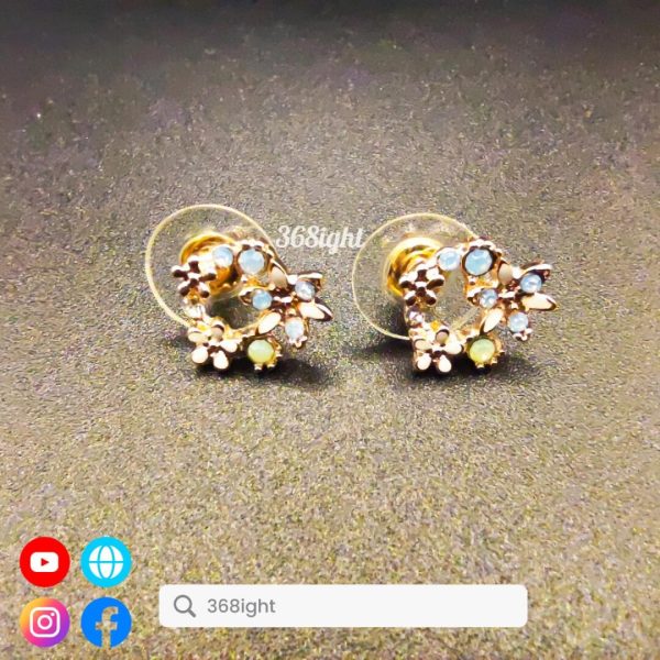 925銀韓系花朵耳環 - Image 3
