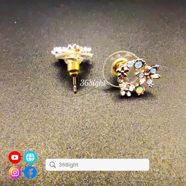 925銀韓系花朵耳環 - Image 2