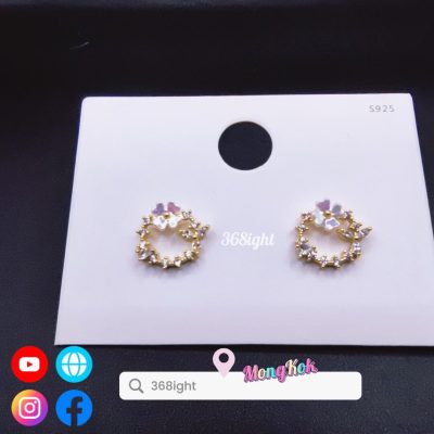 925銀韓系櫻花耳環silver earrings