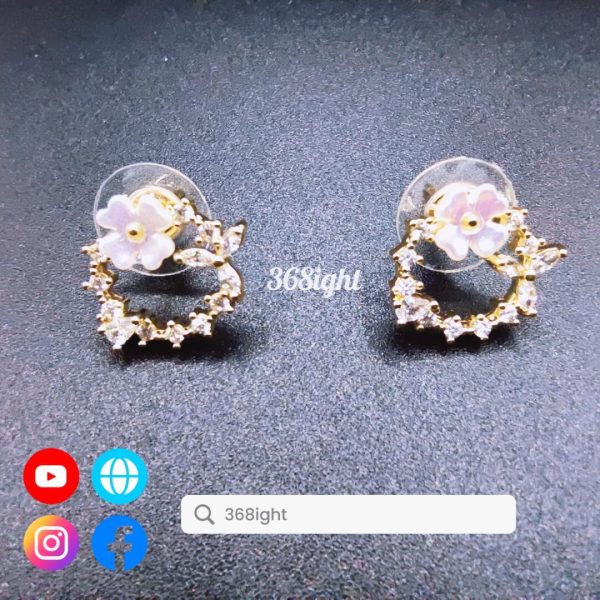 925銀韓系櫻花耳環silver earrings - Image 3