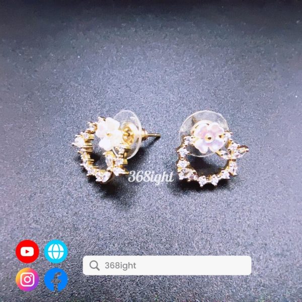 925銀韓系櫻花耳環silver earrings - Image 2