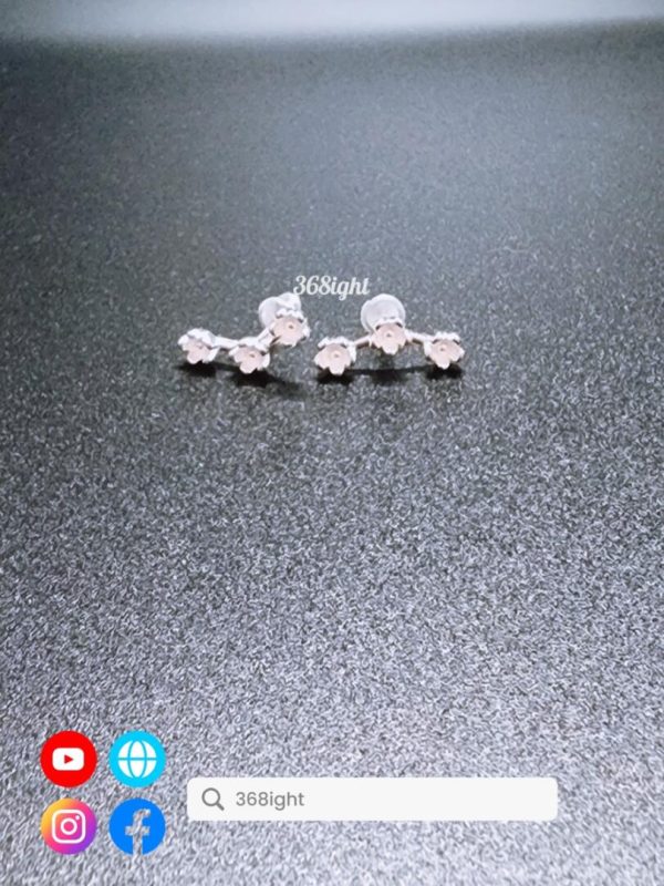 925銀韓系簡約小花耳環Earrings s925 - Image 4