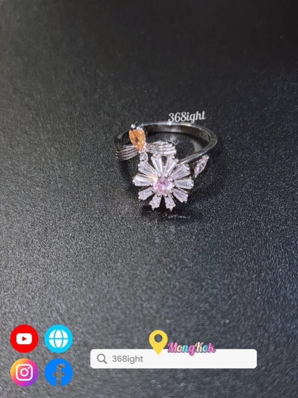可旋轉 冰雪奇緣雪花小蜜蜂戒指 - Image 6