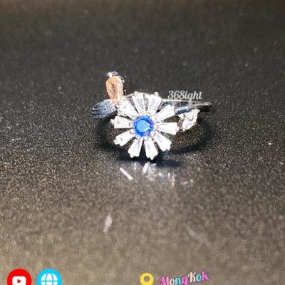 可旋轉 冰雪奇緣雪花小蜜蜂戒指