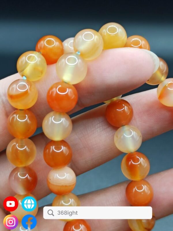 天然瑪瑙串珠手作手鏈 Agate Bracelet - Image 2