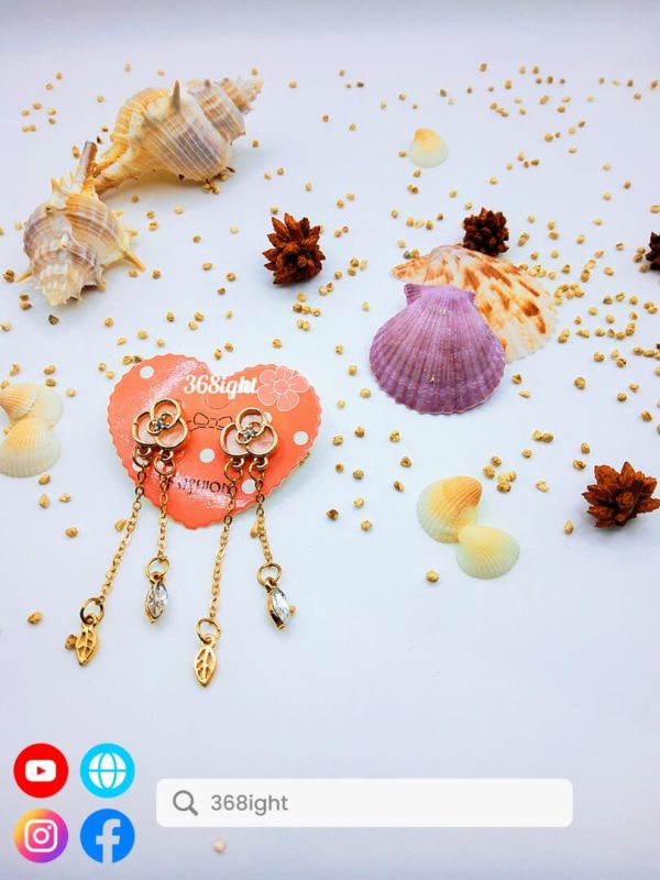中國古風仙鶴花朵長耳環earrings - Image 3