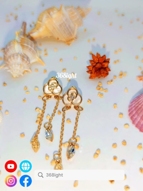 中國古風仙鶴花朵長耳環earrings - Image 2