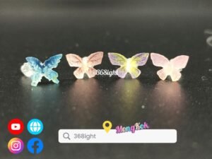 s925彩色蝴蝶耳環