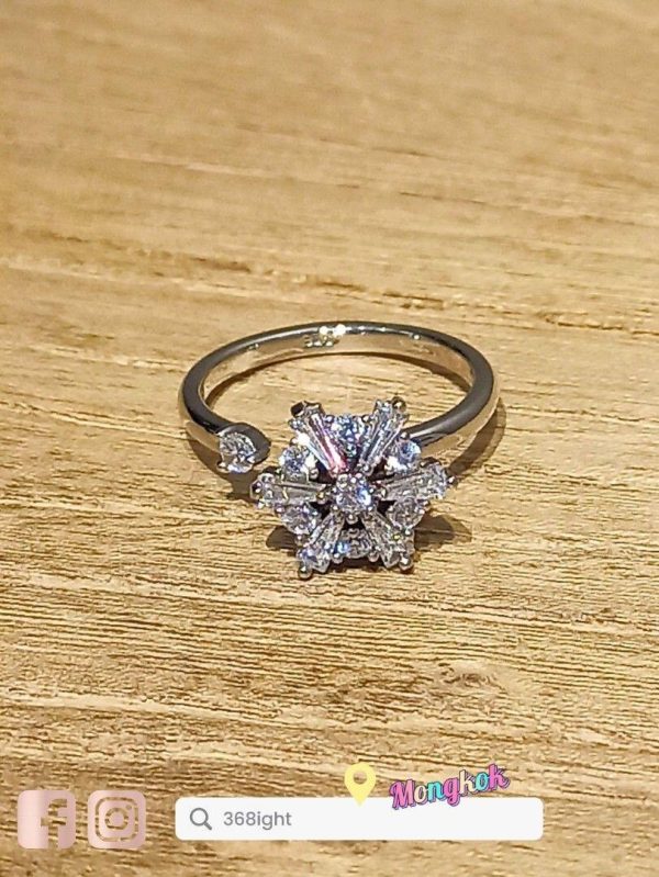冰雪奇緣 Elsa 創意雪花閃鑽戒指Ring