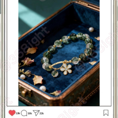 綠幽靈櫻花手鏈