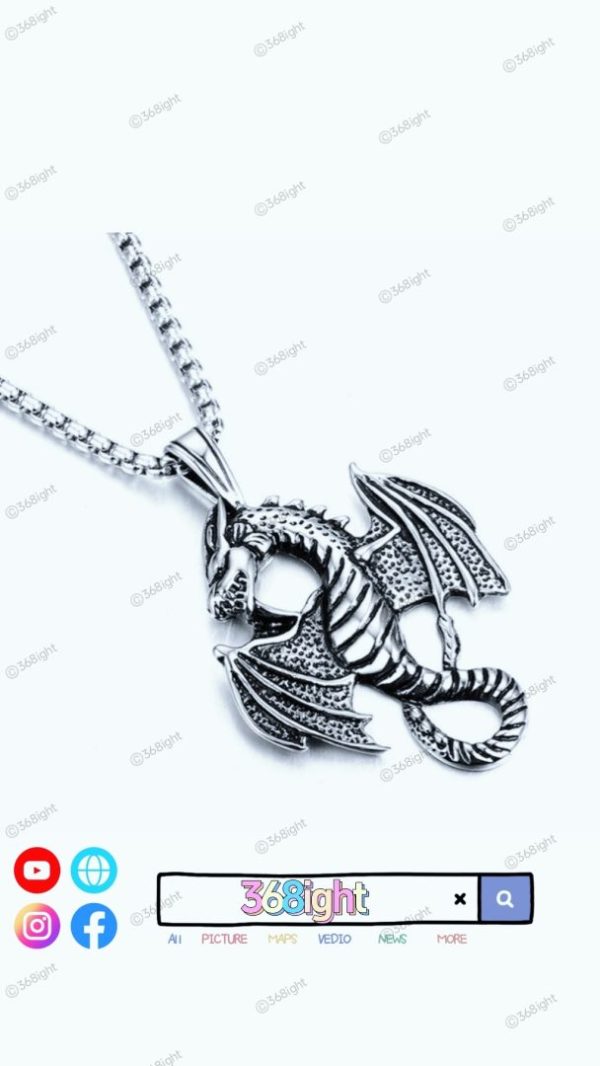 冰與火之歌 龍 朋克嘻哈鈦鋼頸鏈項鏈 Game of Throne Dragon Titanium Steel Necklace - Image 3