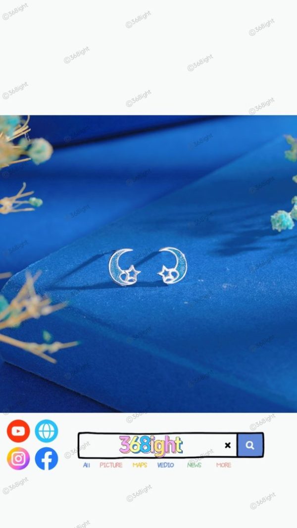 月亮之星純銀耳環Moonnight Star Silver Earrings - Image 4
