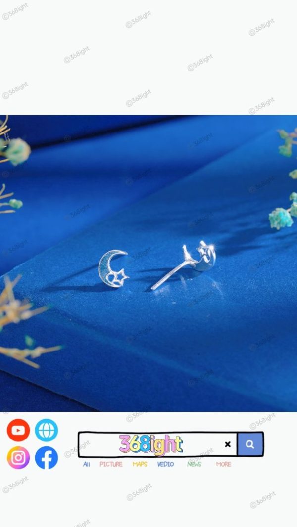 月亮之星純銀耳環Moonnight Star Silver Earrings - Image 3
