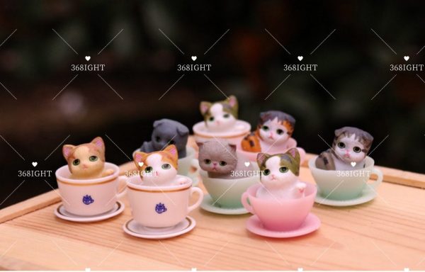 可愛迷你茶杯貓仔小擺件