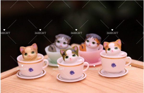 可愛迷你茶杯貓仔小擺件 - Image 7