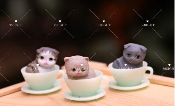 可愛迷你茶杯貓仔小擺件 - Image 5