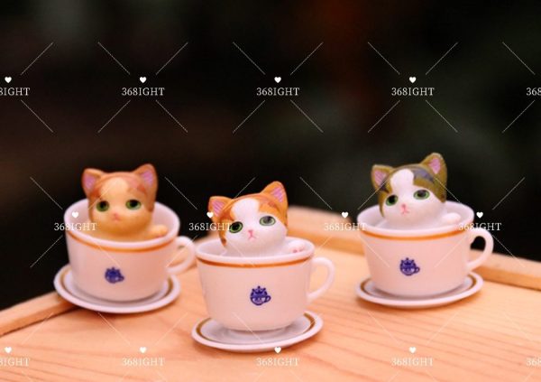 可愛迷你茶杯貓仔小擺件 - Image 4