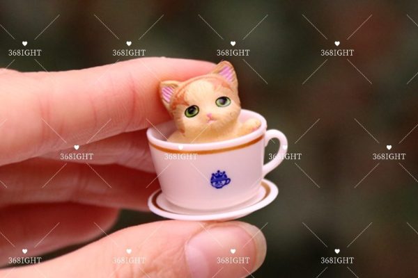可愛迷你茶杯貓仔小擺件 - Image 2