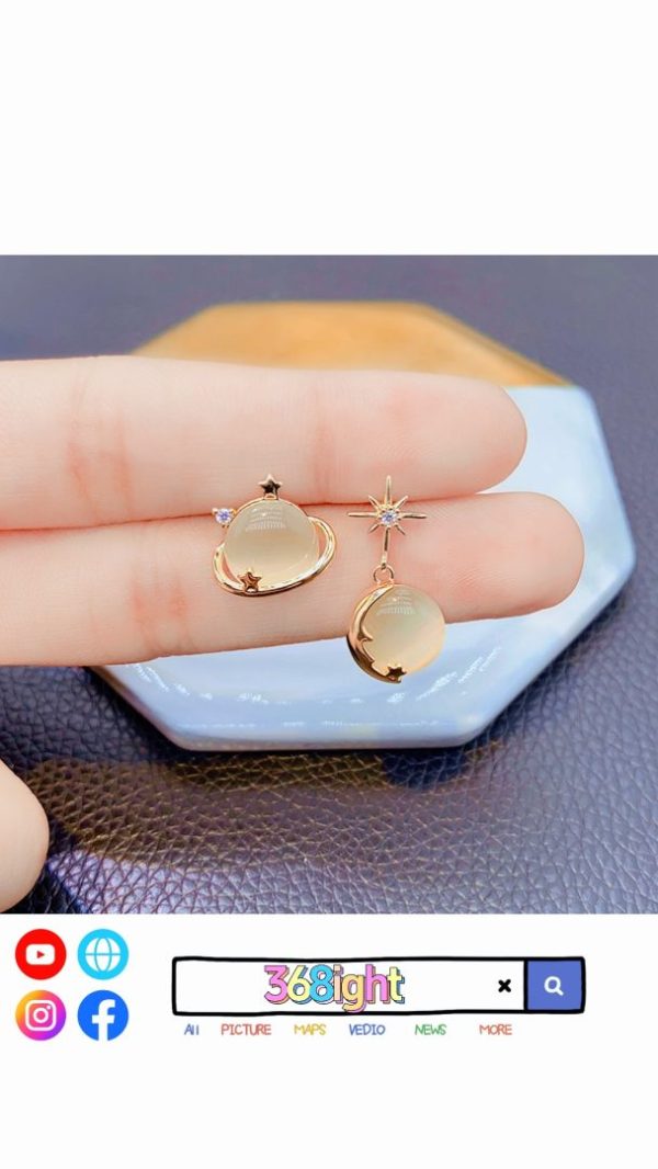 s925銀北極星貓眼石耳環 s925 polar star earrings - Image 6
