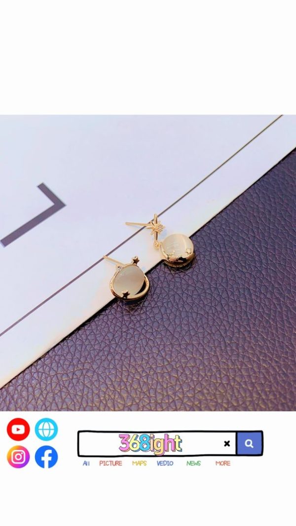 s925銀北極星貓眼石耳環 s925 polar star earrings - Image 4