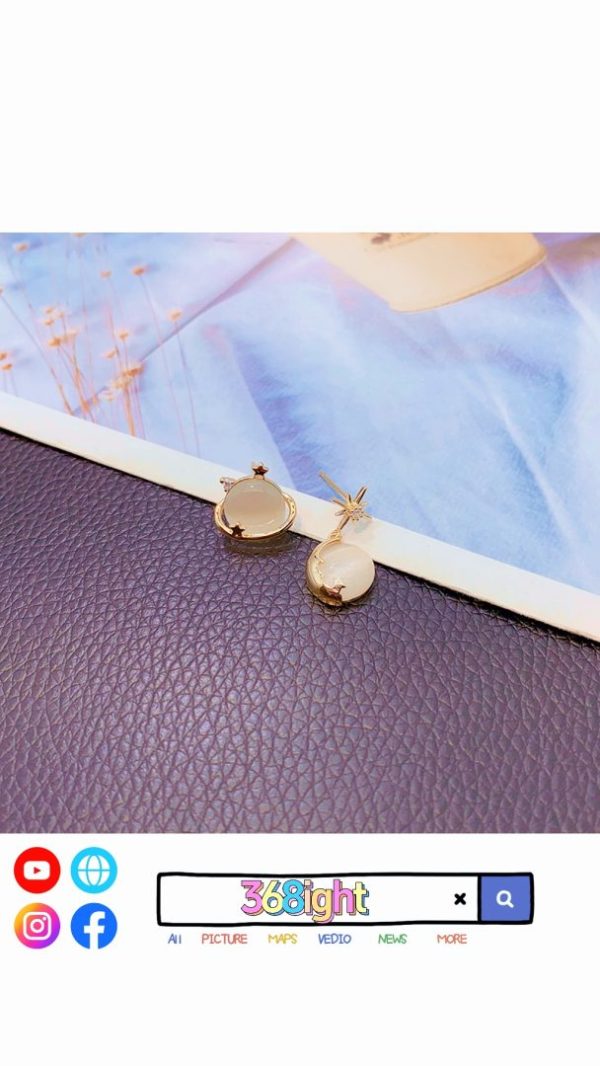 s925銀北極星貓眼石耳環 s925 polar star earrings - Image 3