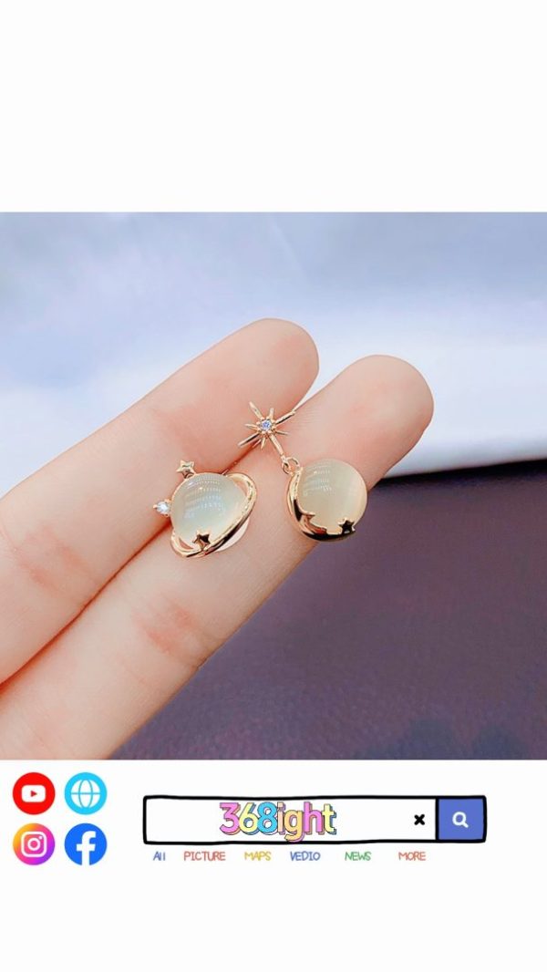 s925銀北極星貓眼石耳環 s925 polar star earrings - Image 2