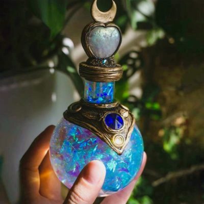 魔法瓶水晶石美人魚月亮裝飾擺設