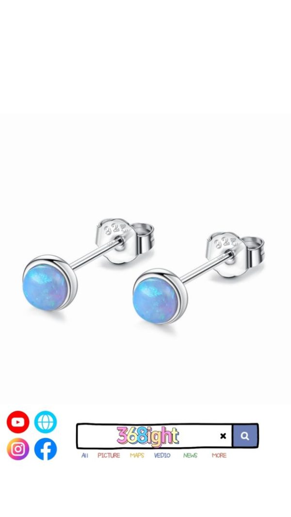 純銀歐泊石耳環招財silver opal earrings