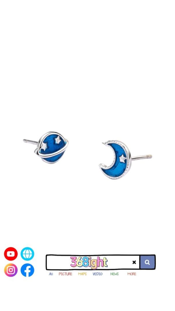 純銀宇宙星空耳環Sterling silver cosmic sky earrings - Image 4