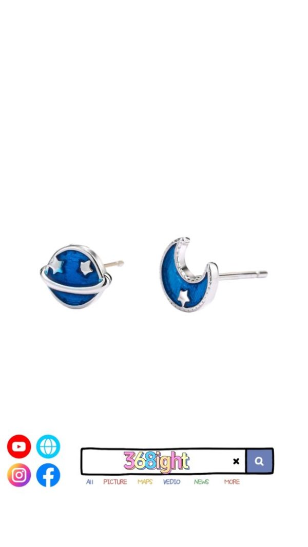 純銀宇宙星空耳環Sterling silver cosmic sky earrings - Image 2