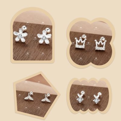 簡約小巧銀螺絲耳環Simple silver screw earrings