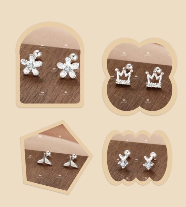 簡約小巧銀螺絲耳環Simple silver screw earrings
