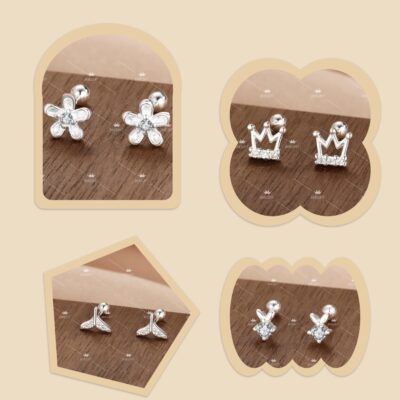 簡約小巧銀螺絲耳環Simple silver screw earrings