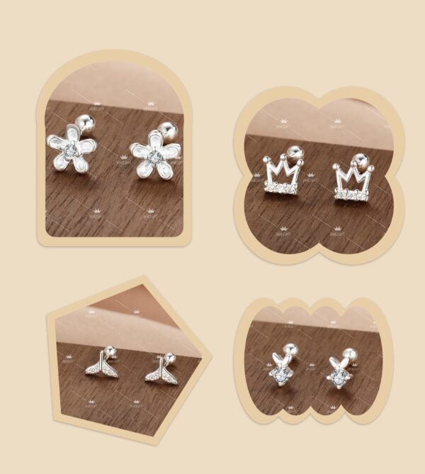 簡約小巧銀螺絲耳環Simple silver screw earrings