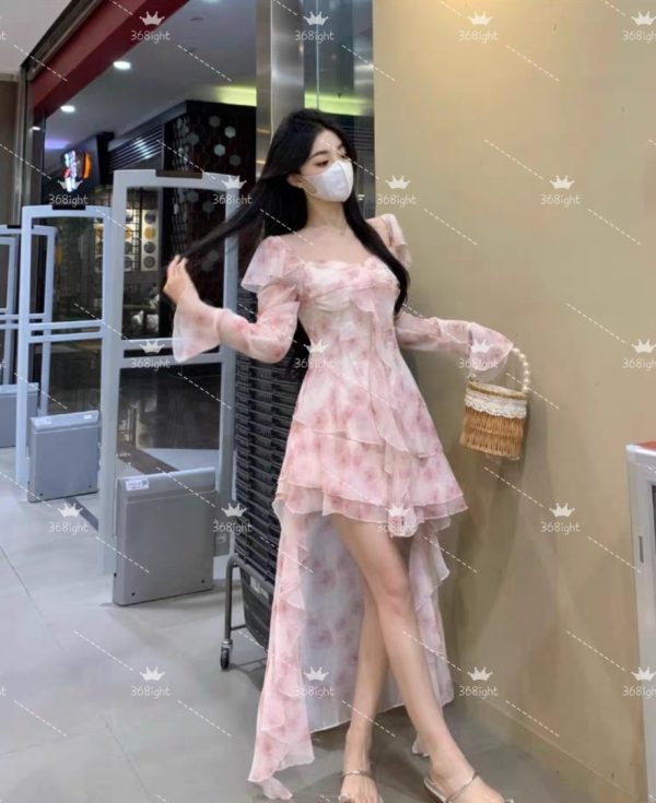 法式小公主風碎花A字飄逸魚尾裙French little princess style floral A-line flowing fishtail skirt - Image 7