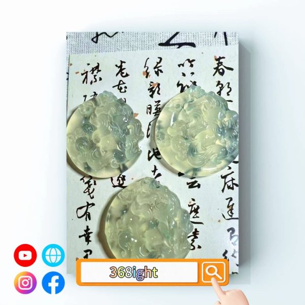 天然岫玉平安玉九尾狐冰透人緣玉頸鏈 - Image 3