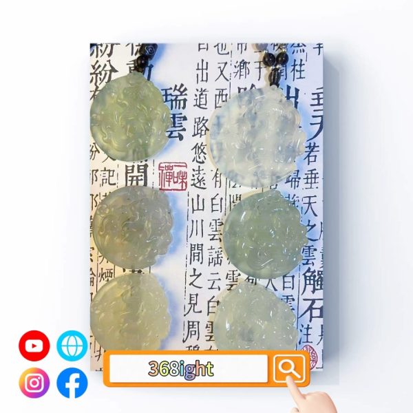 天然岫玉平安玉九尾狐冰透人緣玉頸鏈 - Image 2