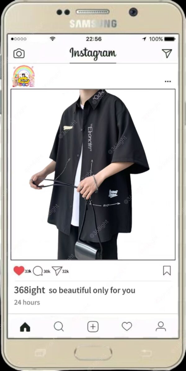 禁欲系痞帥潮男冰絲襯衣