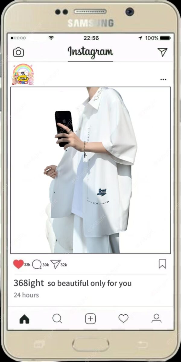 禁欲系痞帥潮男冰絲襯衣 - Image 3