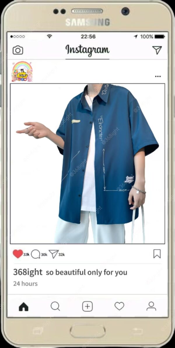禁欲系痞帥潮男冰絲襯衣 - Image 4