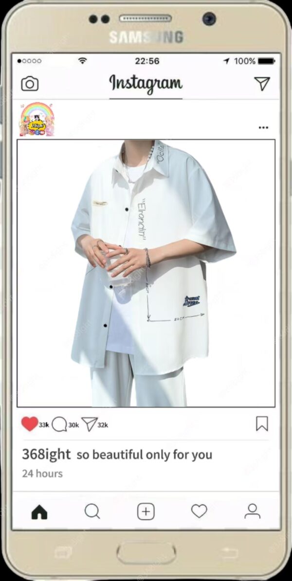禁欲系痞帥潮男冰絲襯衣 - Image 5