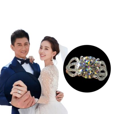 劉詩詩婚戒永恆心心相印四爪戒指