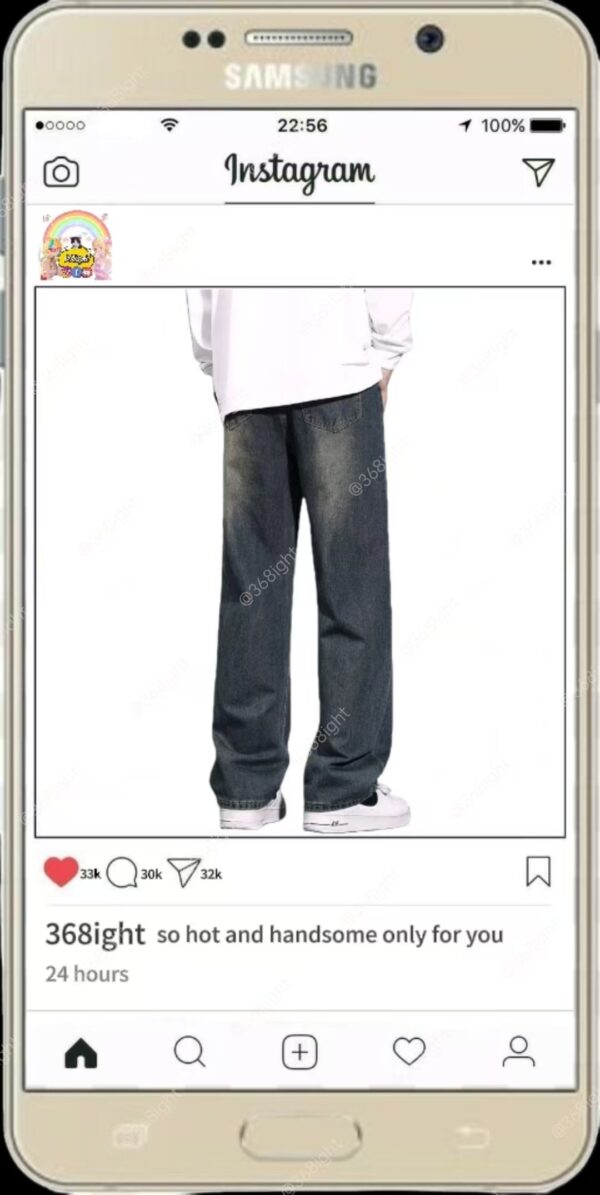 寬鬆直筒夏季牛仔長褲 - Image 2
