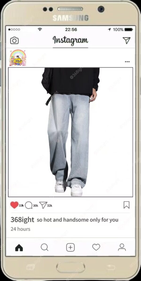 寬鬆直筒夏季牛仔長褲 - Image 3