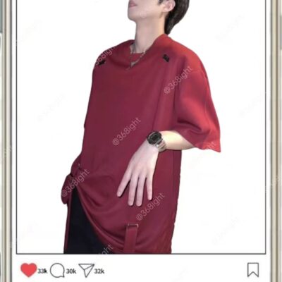 型男帥哥寬鬆上衣時尚綁帶上衣
